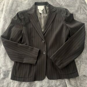 Max Studio Black Pinstripe Skirt Suit